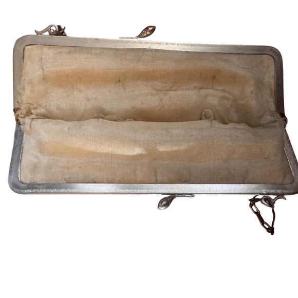 Vintage Beaded‎ 1920s Flapper Bag Purse Floral Wreath Antique Art Deco Style 7x9 - Picture 3 of 9